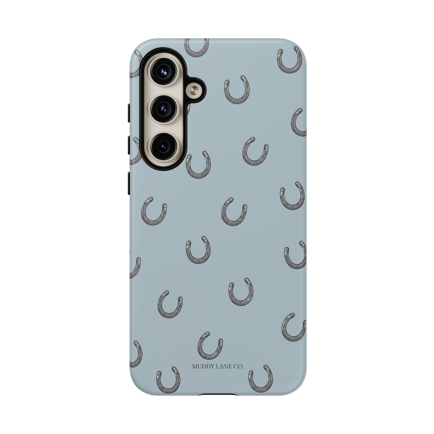 Horseshoe Pattern Tough Phone Case in Dusty Blue Matte