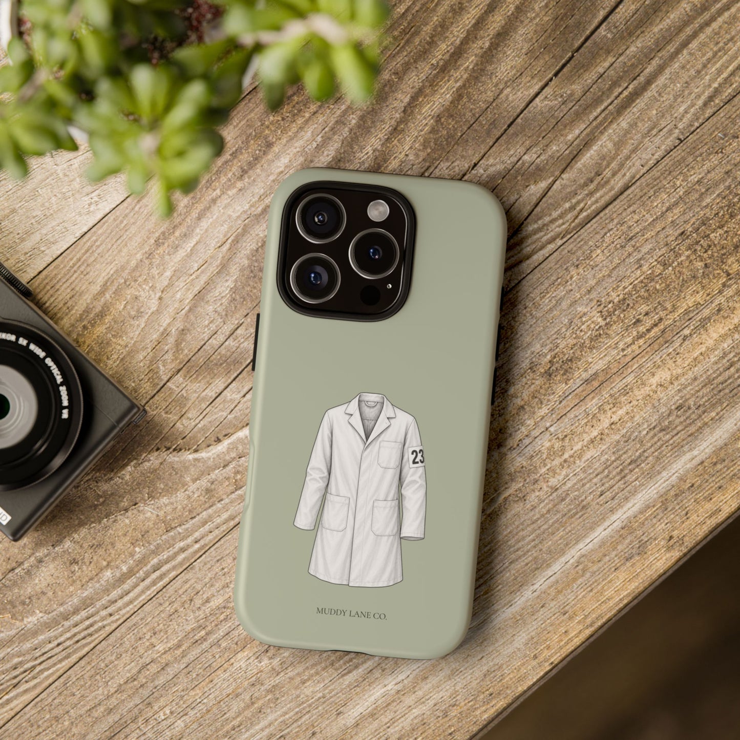 Showing Coat Tough Phone Case in Light Sage Matte