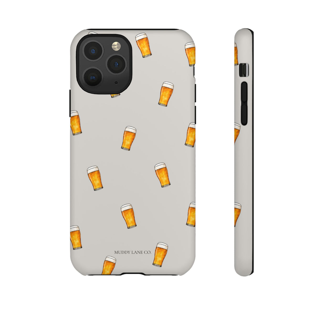 Pint Pattern Tough Phone Case in Soft Grey Matte