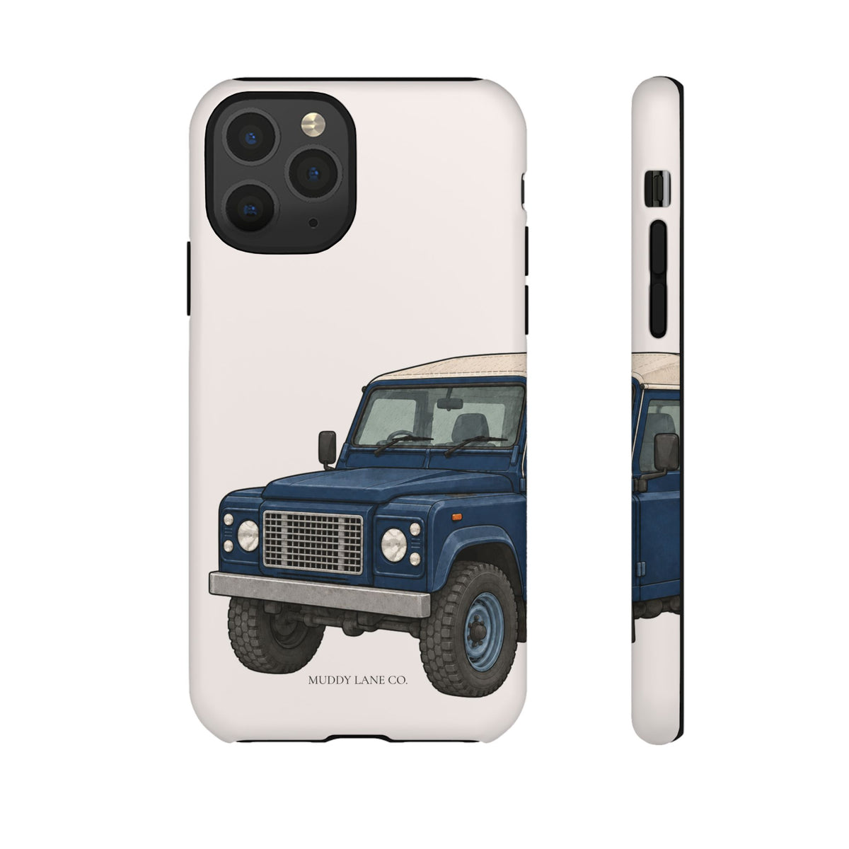 Blue Classic 4x4 Close-Up Tough Phone Case in Warm Cream Matte