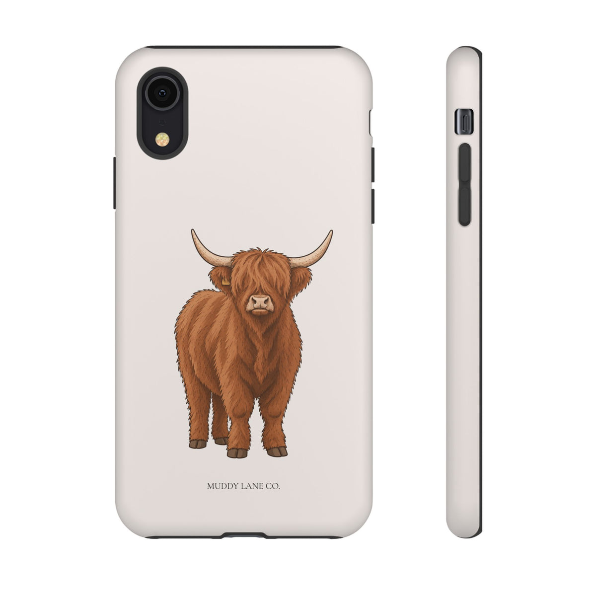 Highland Cow phone case in Warm Cream by Muddy Lane Co, photo 5