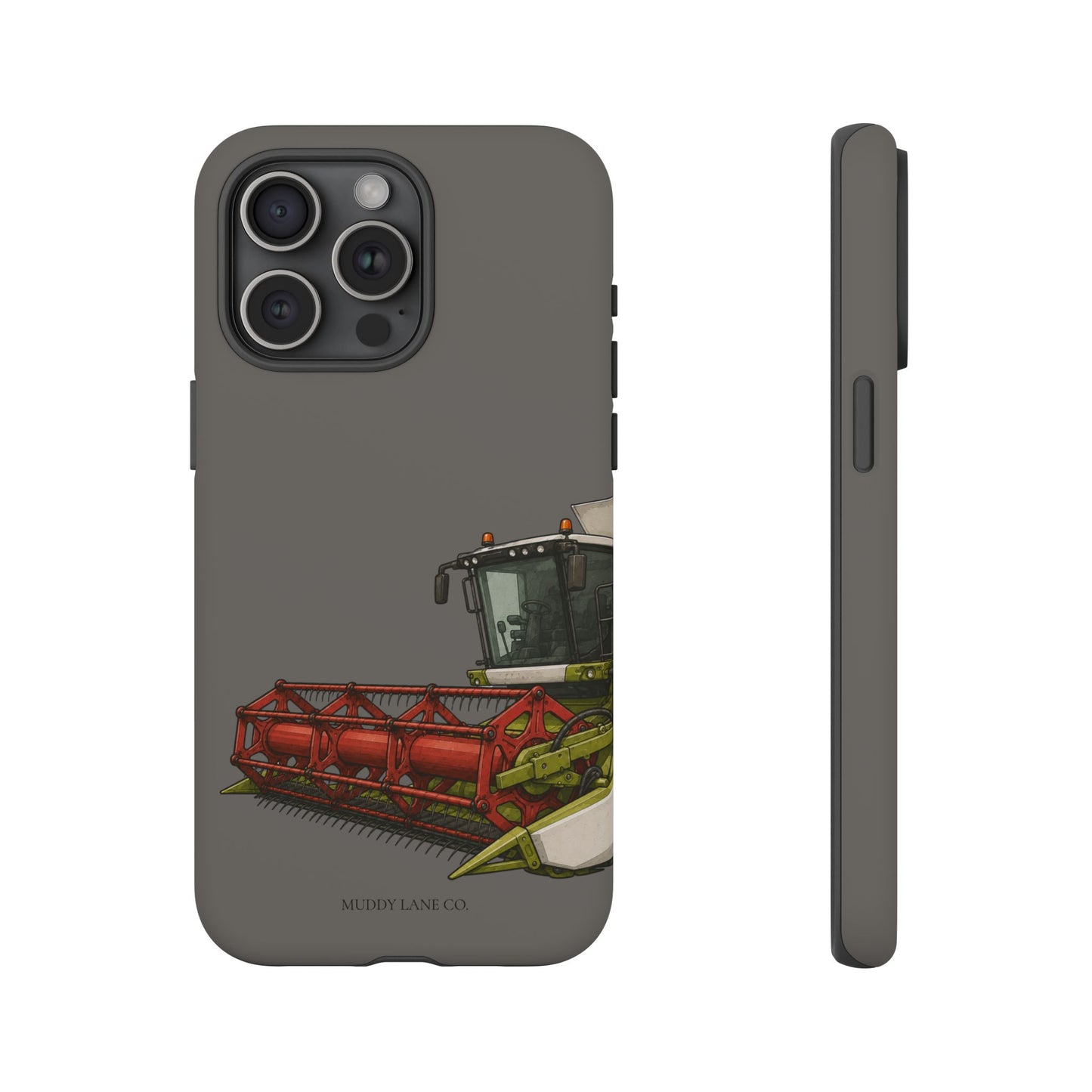 Combine Harvester Close-Up Tough Phone Case in Dark Grey Matte