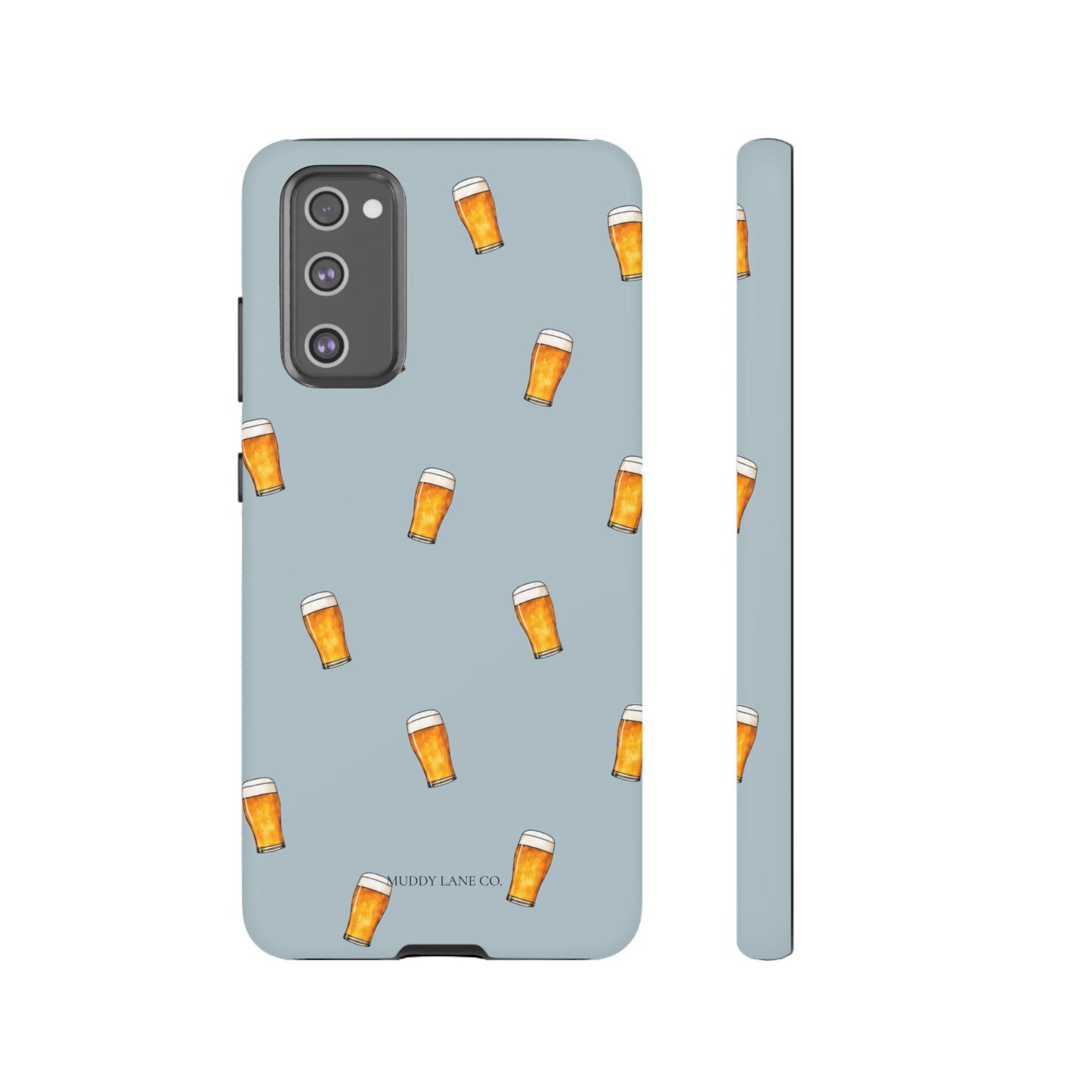 Pint Pattern Tough Phone Case in Dusty Blue Matte