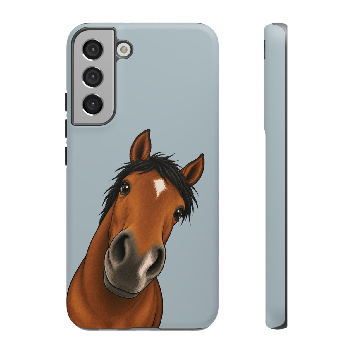 Boop Horse Tough Phone Case in Dusty Blue Matte