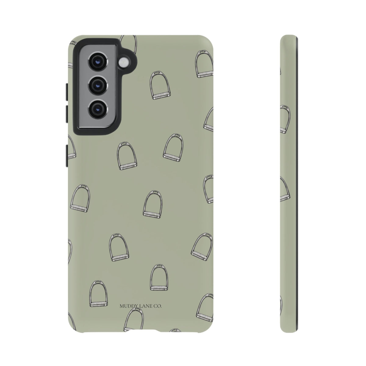 Stirrup Pattern Tough Phone Case in Light Sage Matte