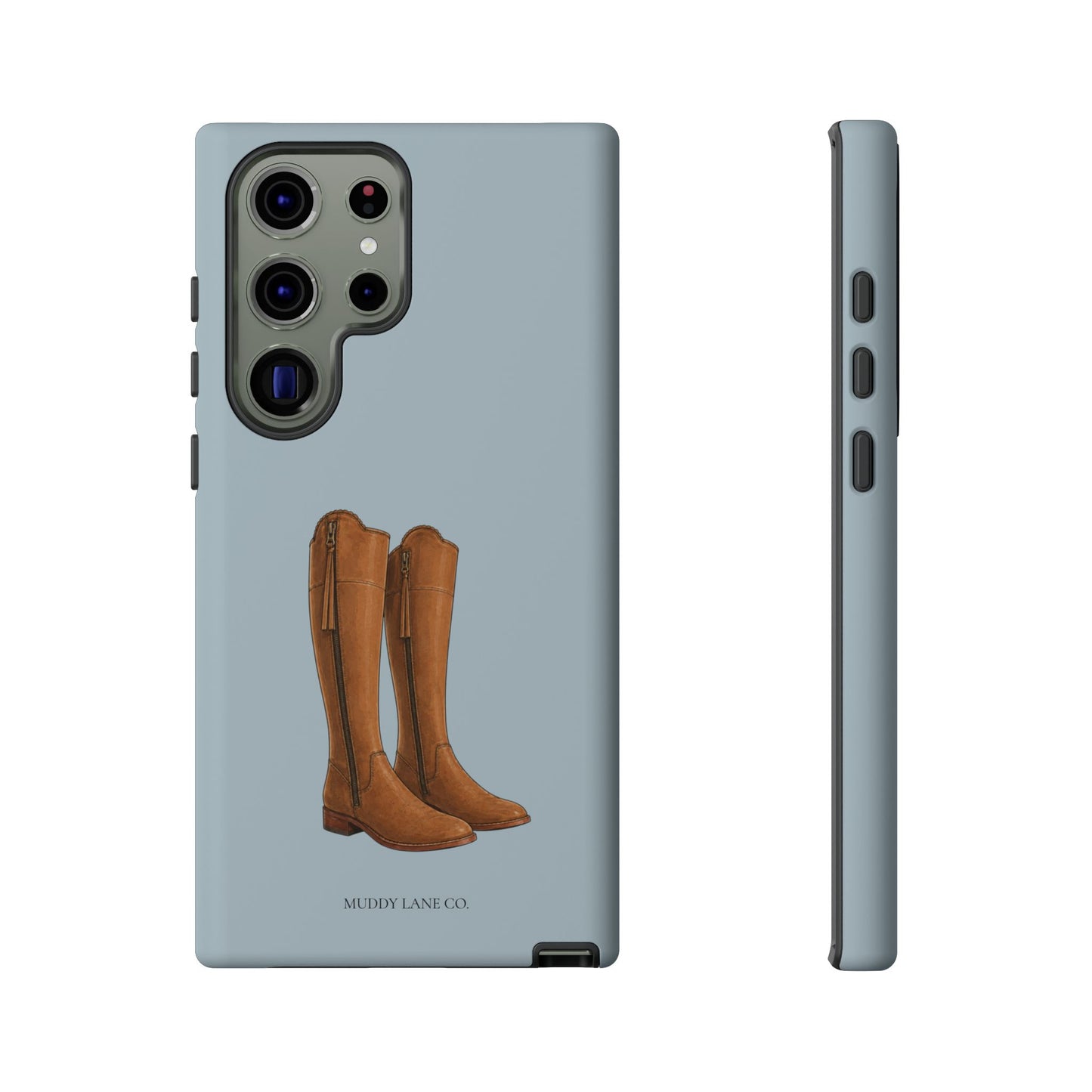 Riding Boots Tough Phone Case in Dusty Blue Matte
