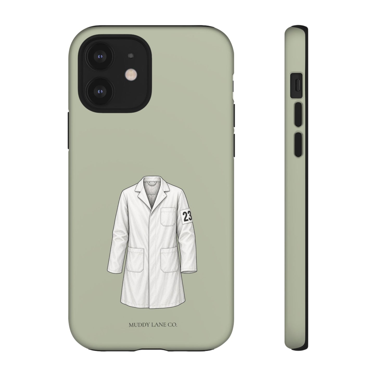 Showing Coat Tough Phone Case in Light Sage Matte