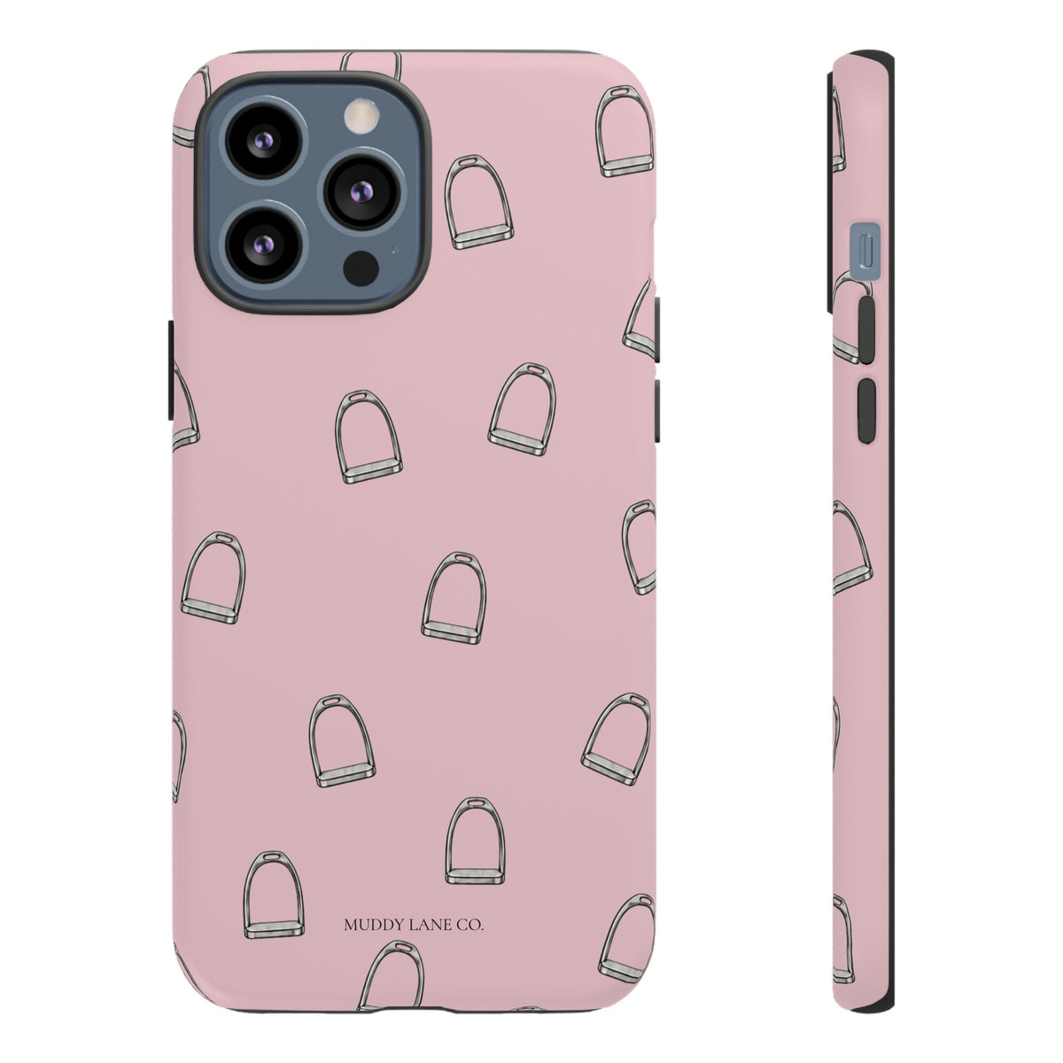 Stirrup Pattern Tough Phone Case in Soft Rosette Pink Matte