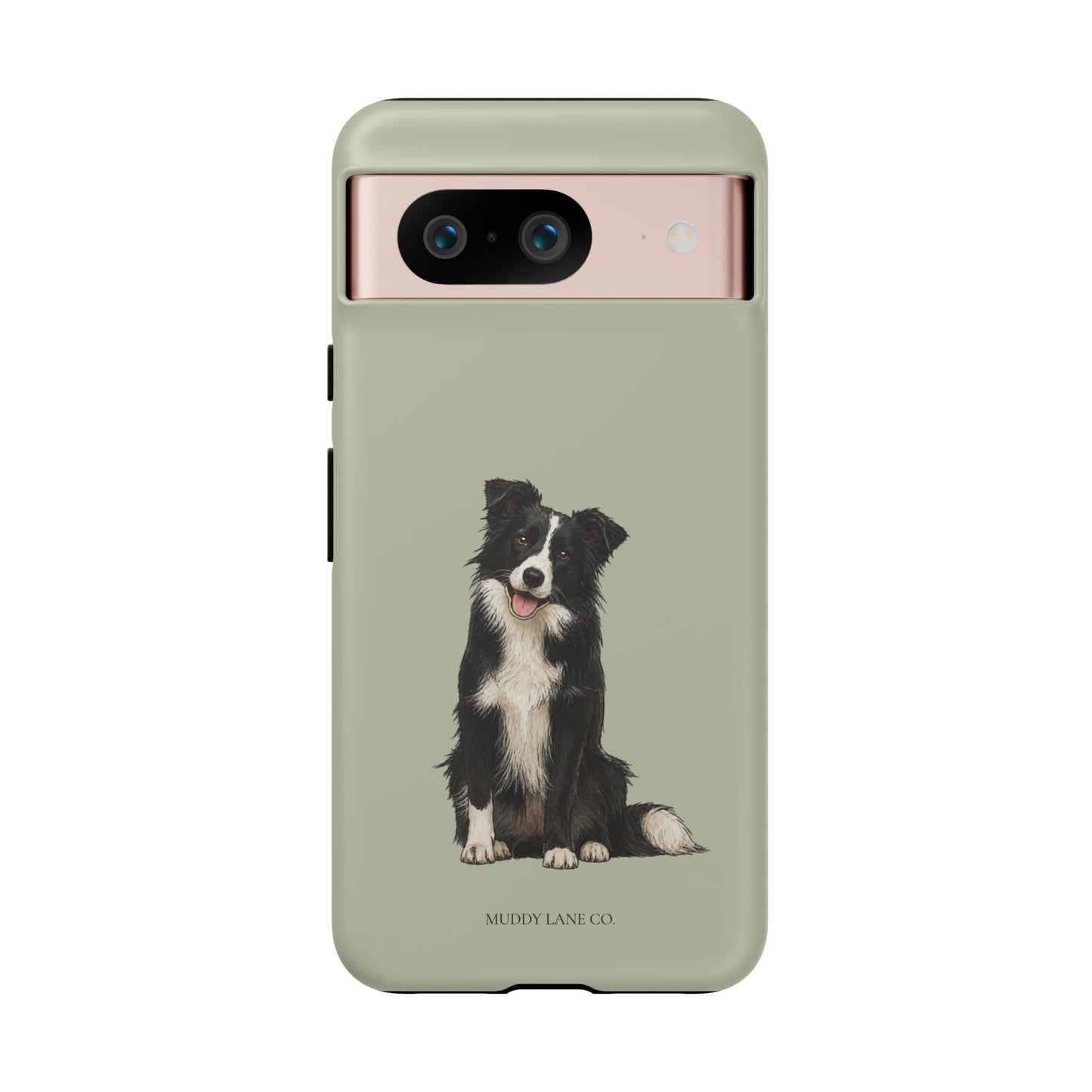Border Collie Tough Phone Case in Light Sage Matte