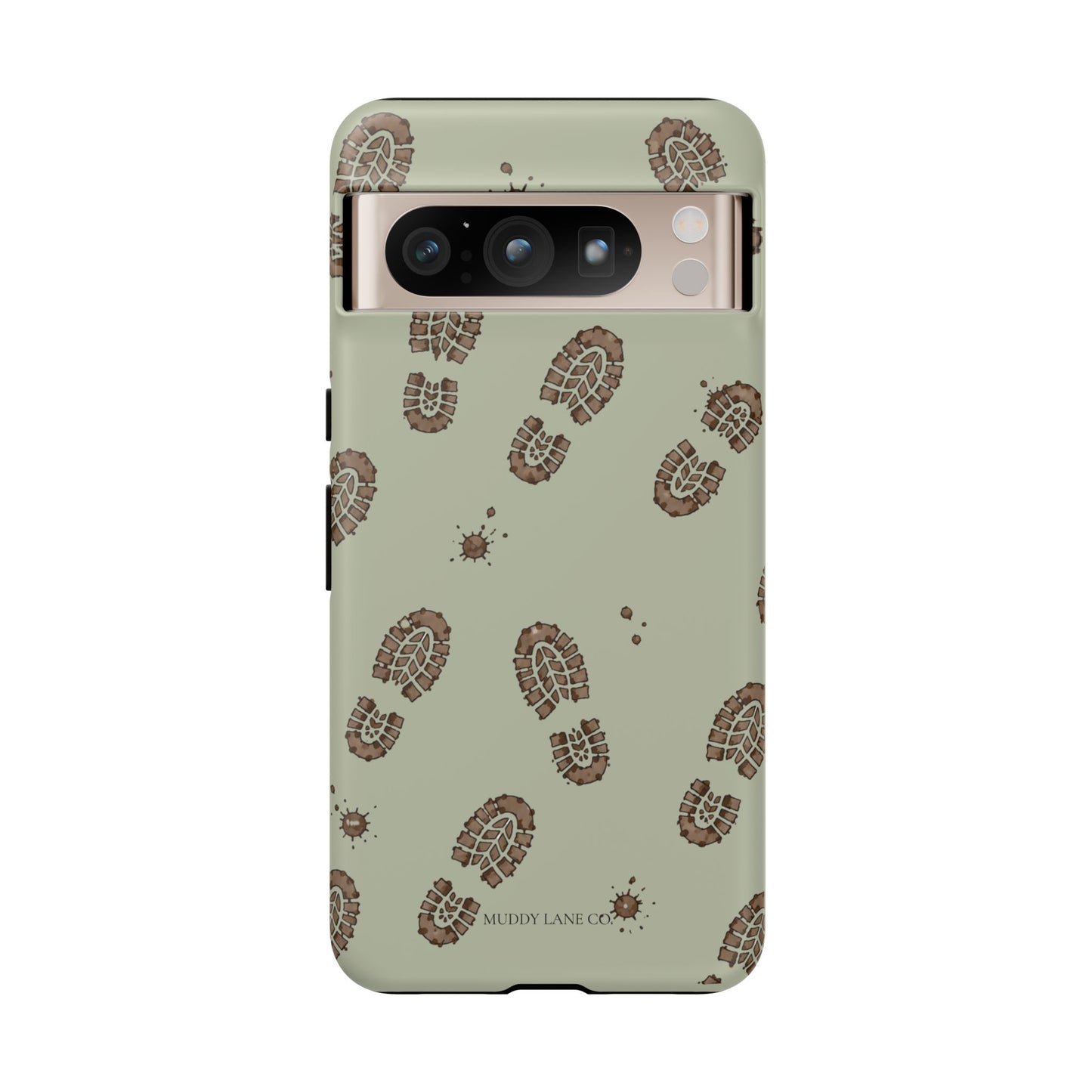 Muddy Boot Print Tough Phone Case in Light Sage Matte