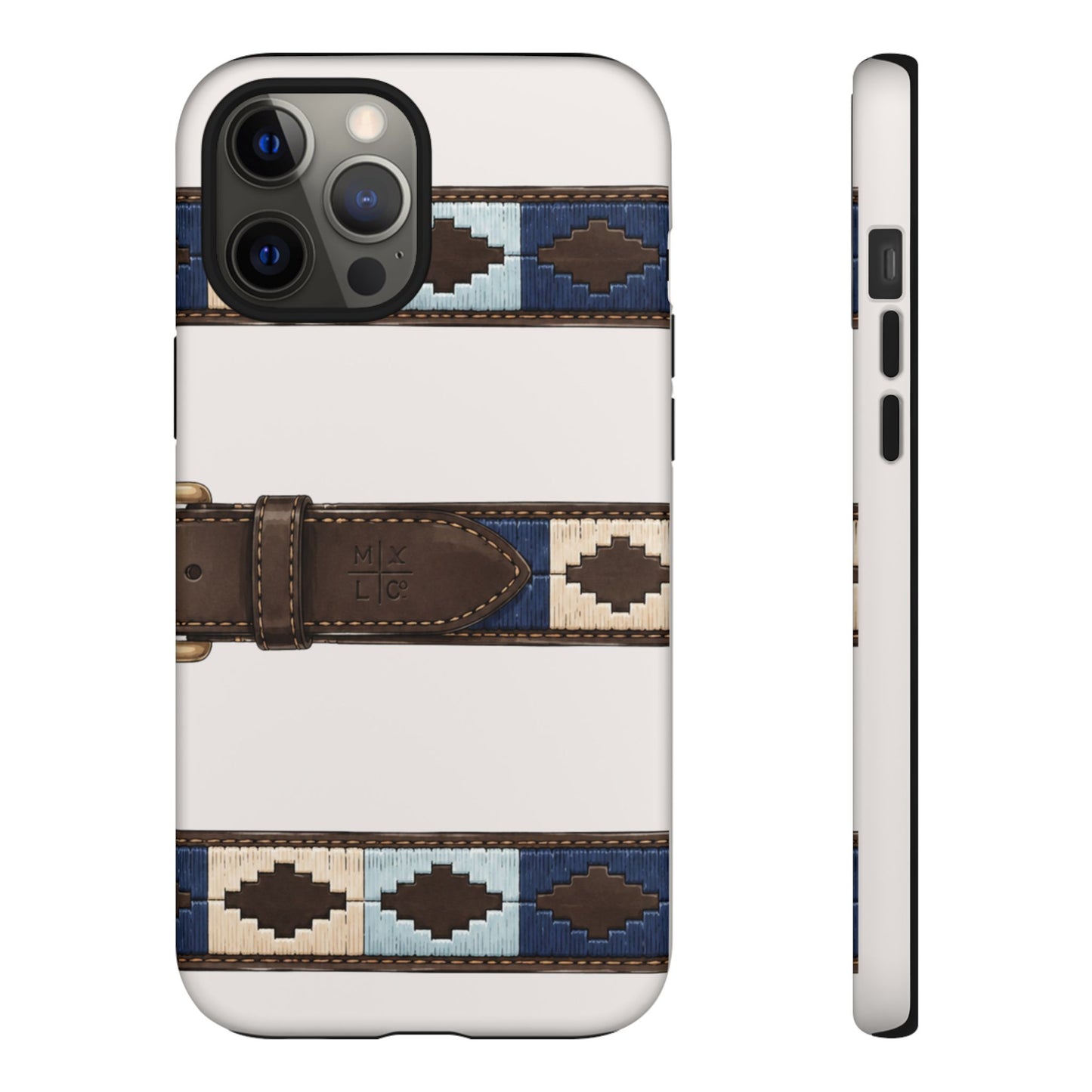 Country Belt Pattern Tough Phone Case in Warm Cream Matte