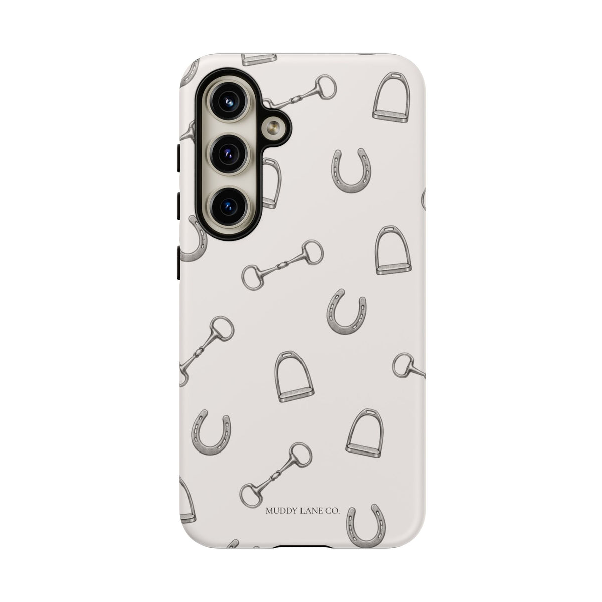 Tack Room Pattern Tough Phone Case in Warm Cream Matte