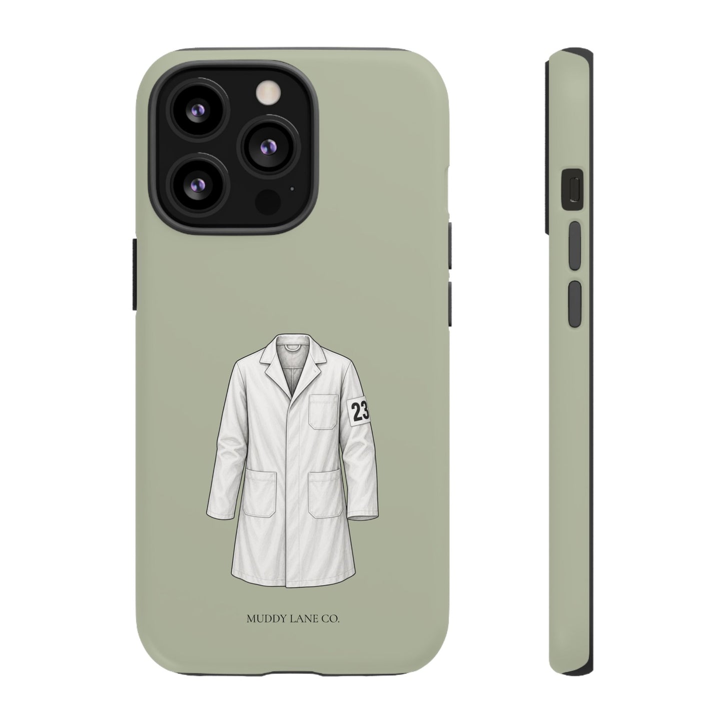 Showing Coat Tough Phone Case in Light Sage Matte