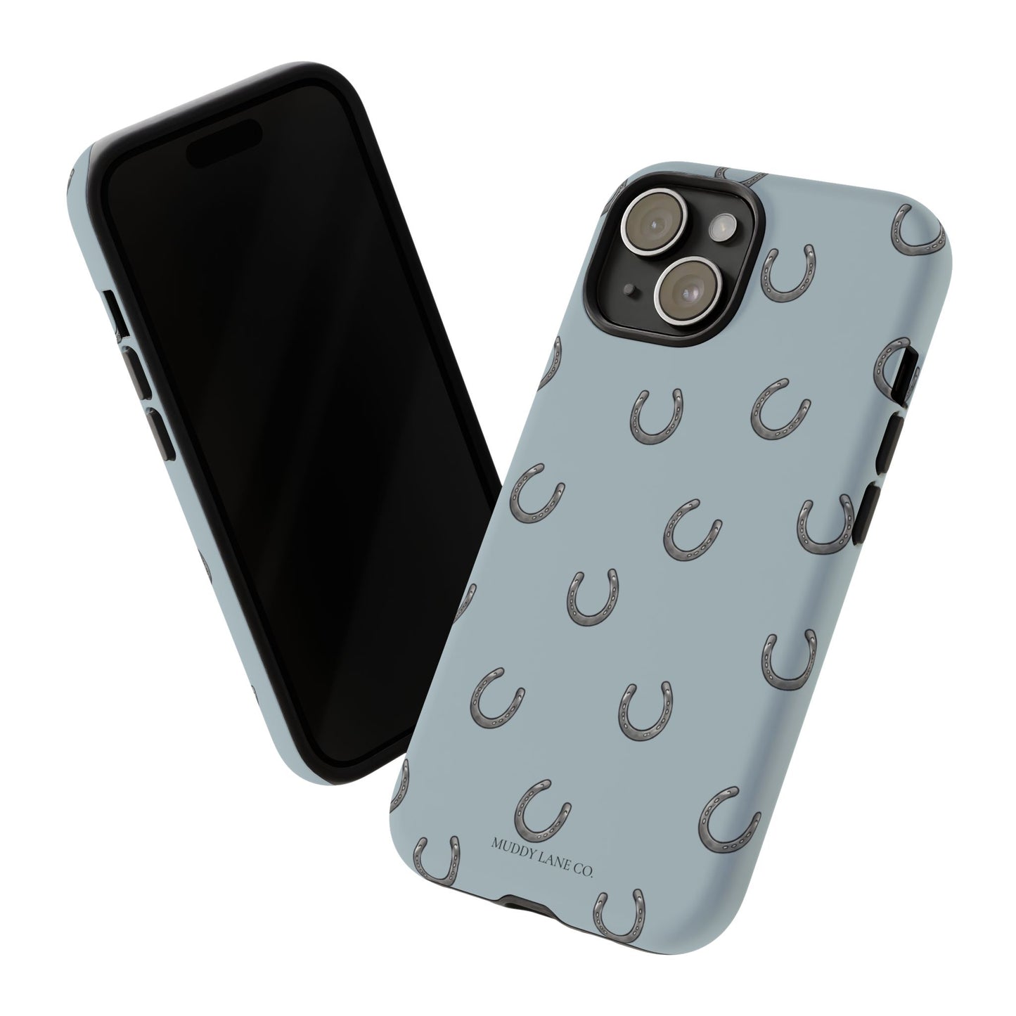 Horseshoe Pattern Tough Phone Case in Dusty Blue Matte
