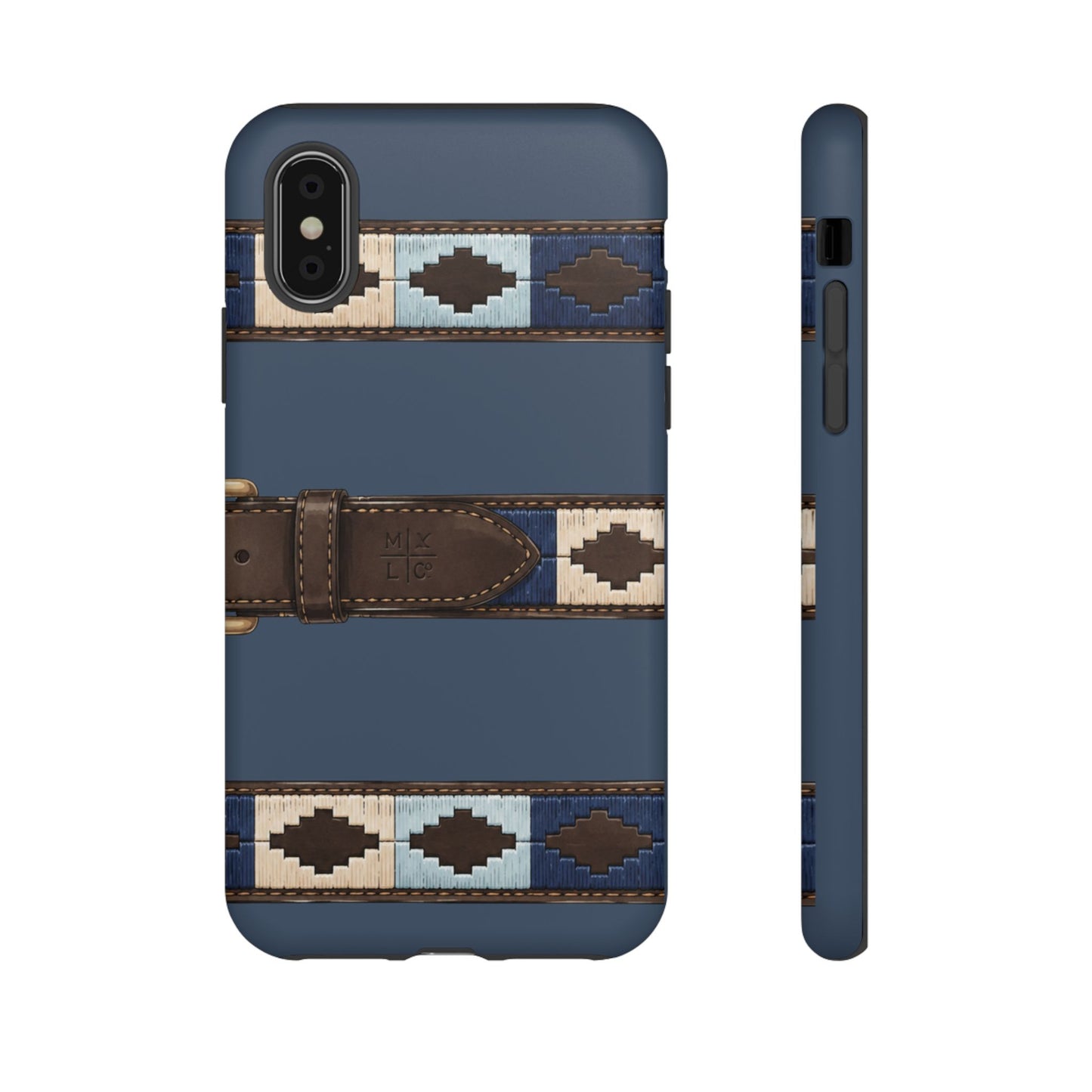 Country Belt Pattern Tough Phone Case in Deep Navy Matte