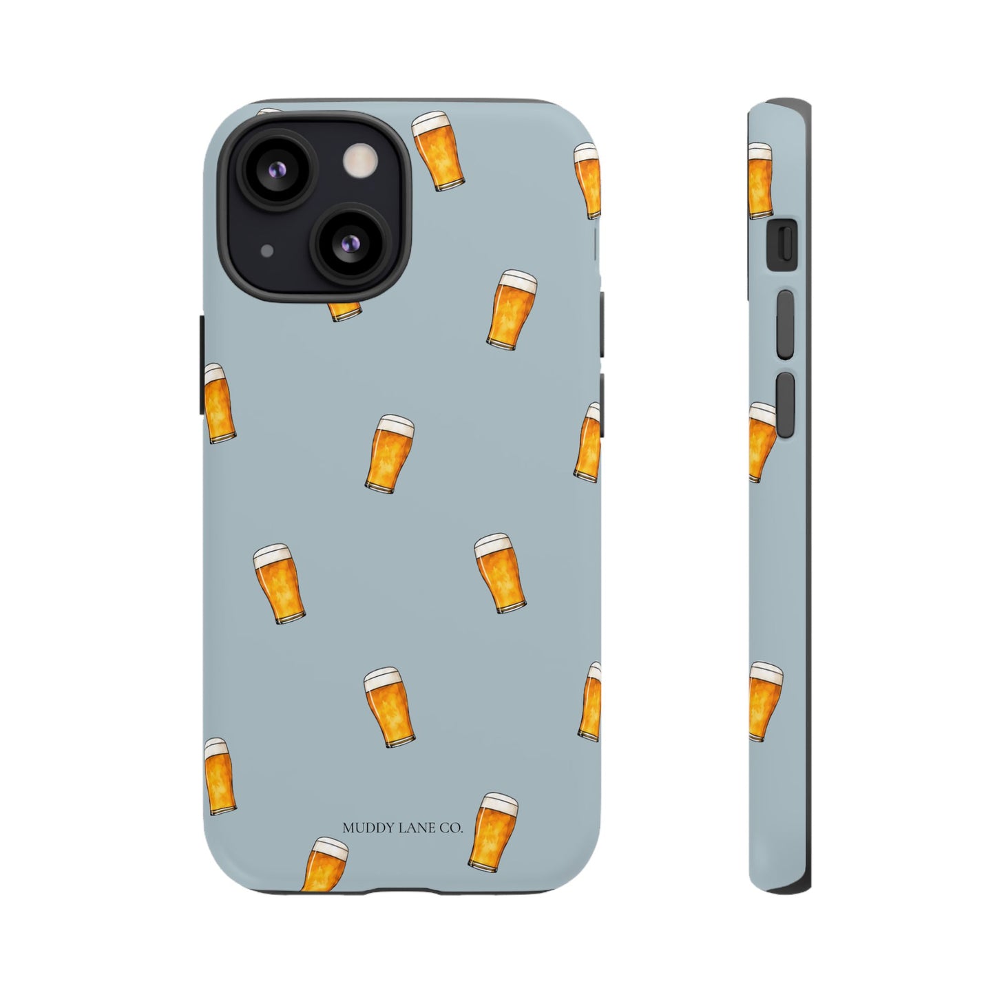 Pint Pattern Tough Phone Case in Dusty Blue Matte