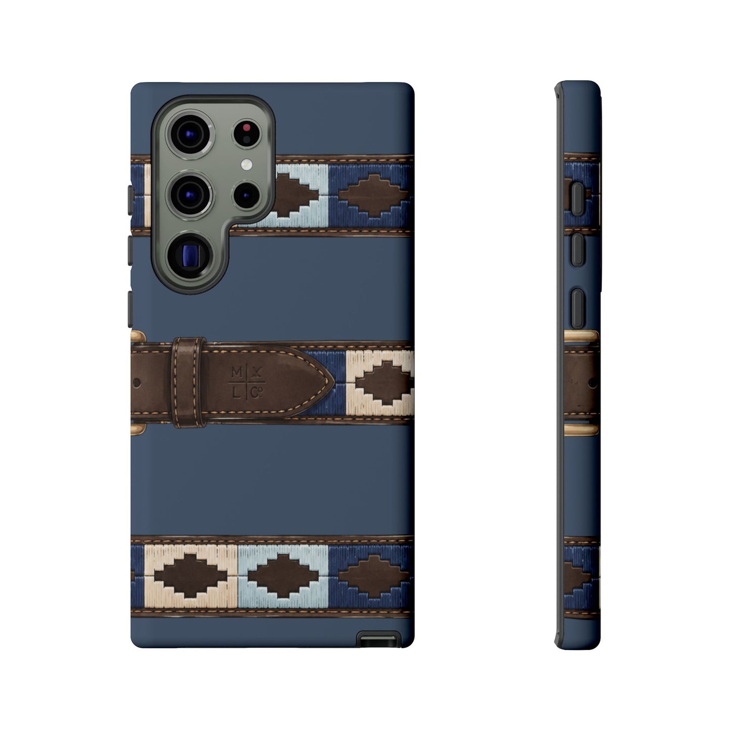 Country Belt Pattern Tough Phone Case in Deep Navy Matte