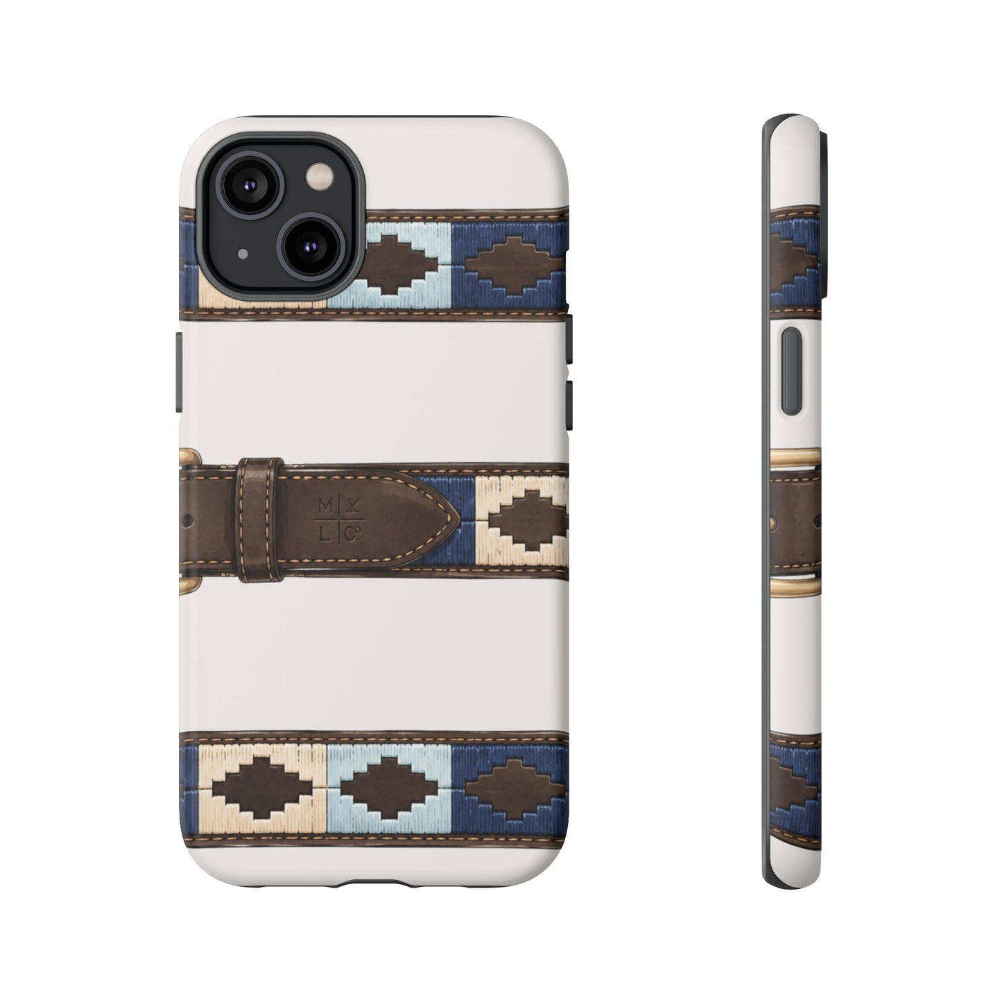 Country Belt Pattern Tough Phone Case in Warm Cream Matte