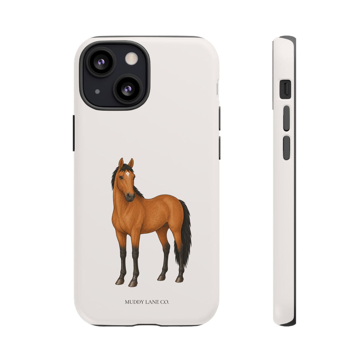 Chestnut Horse Tough Phone Case in Warm Cream Matte