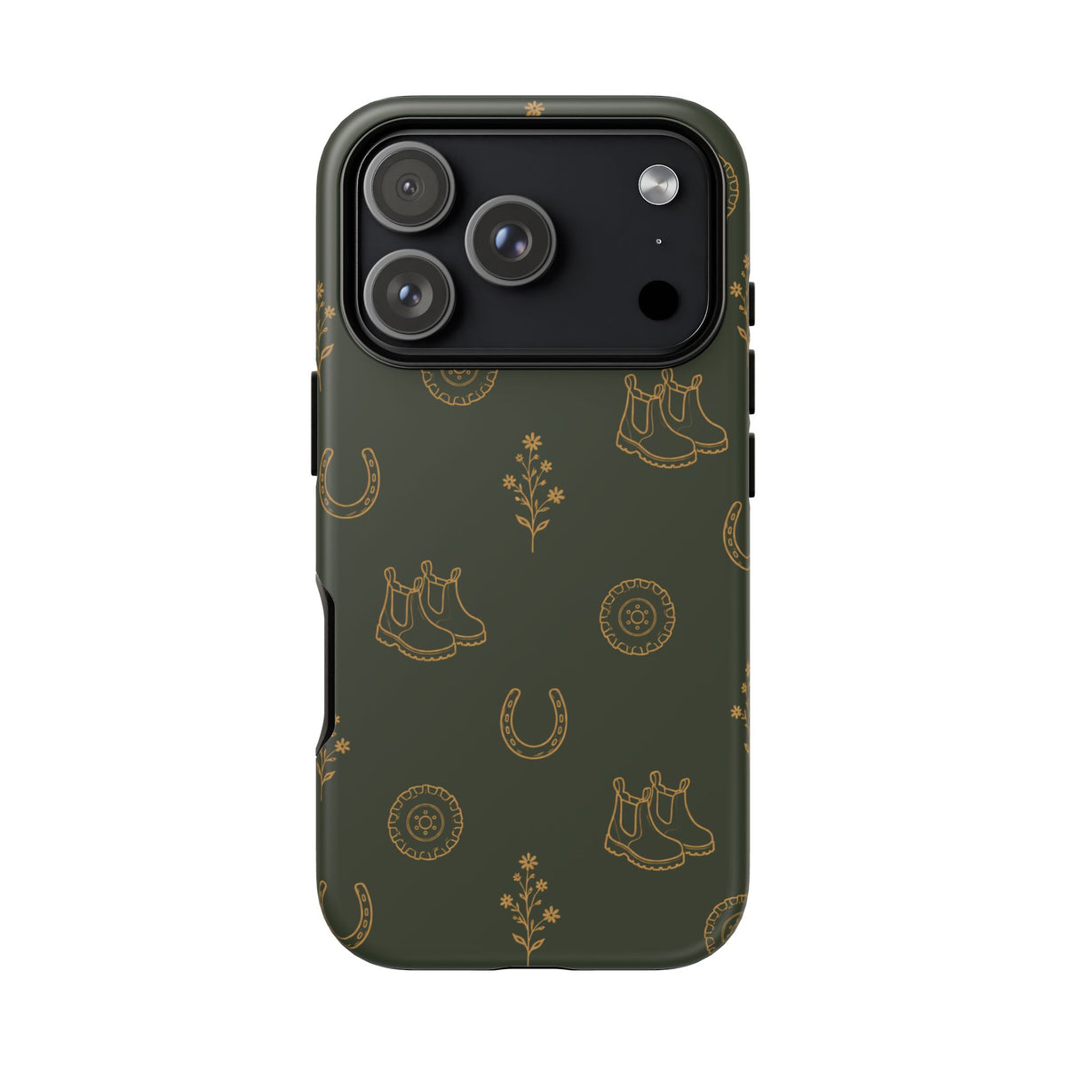 The Green Lane Girls Pattern Tough Phone Case in Dark Green Matte