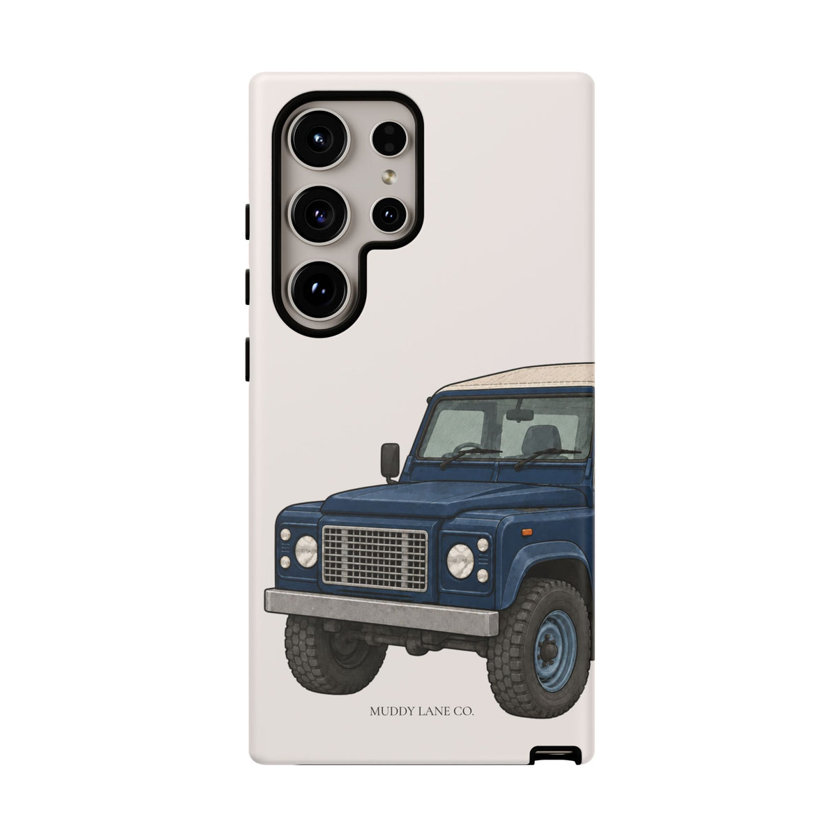 Blue Classic 4x4 Close-Up Tough Phone Case in Warm Cream Matte