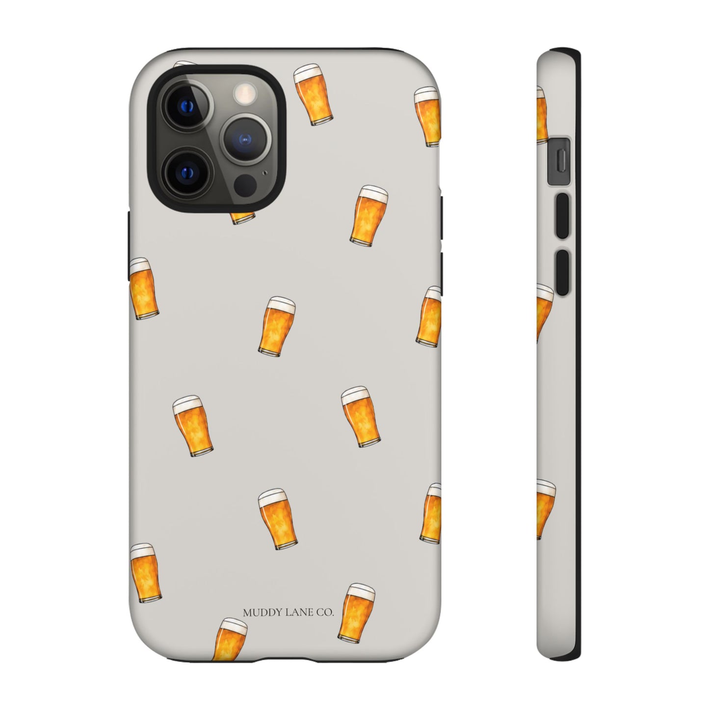 Pint Pattern Tough Phone Case in Soft Grey Matte