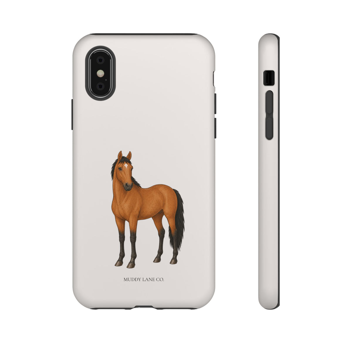 Chestnut Horse Tough Phone Case in Warm Cream Matte