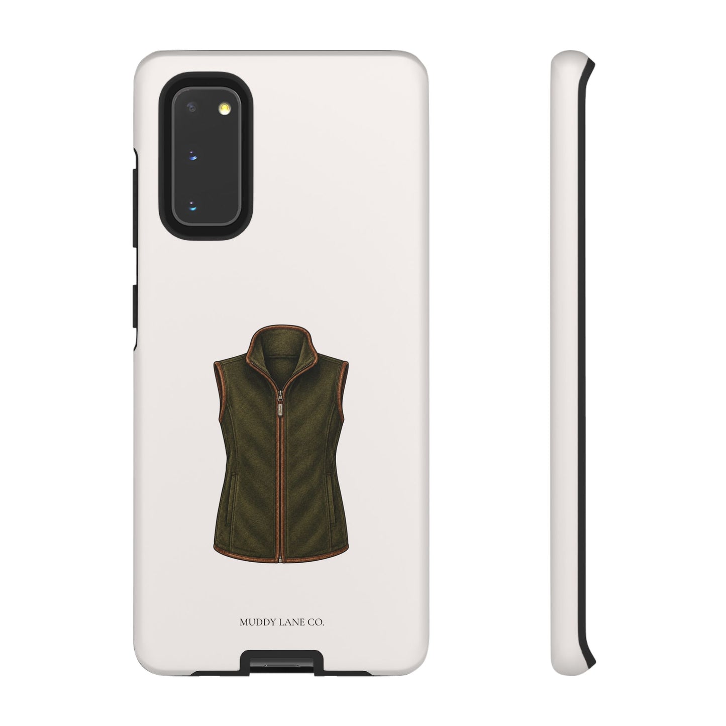 Country Gilet Tough Phone Case in Warm Cream Matte