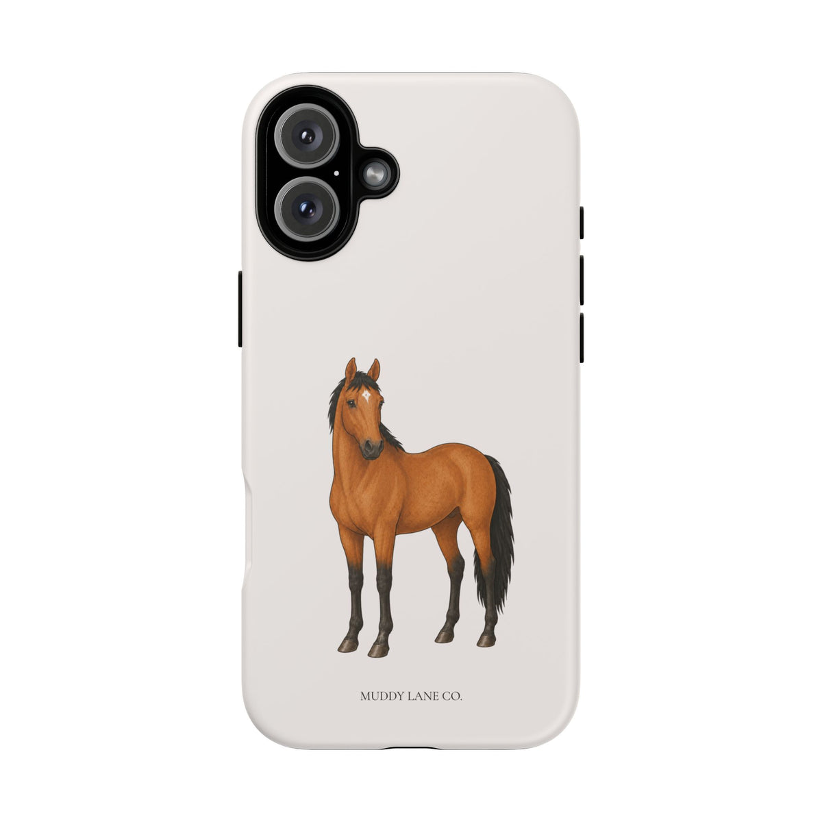 Chestnut Horse Tough Phone Case in Warm Cream Matte