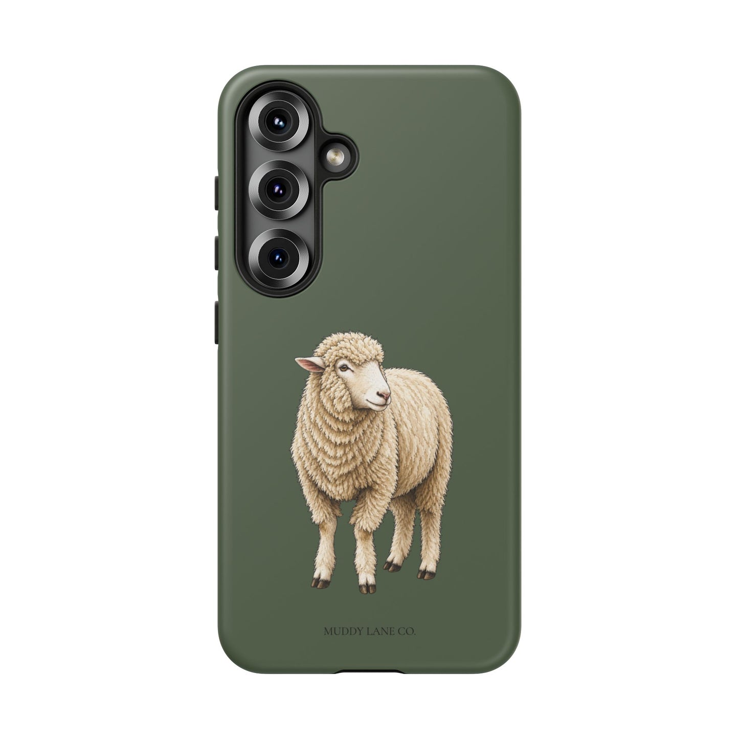 Sheep Tough Phone Case in Forest Green Matte
