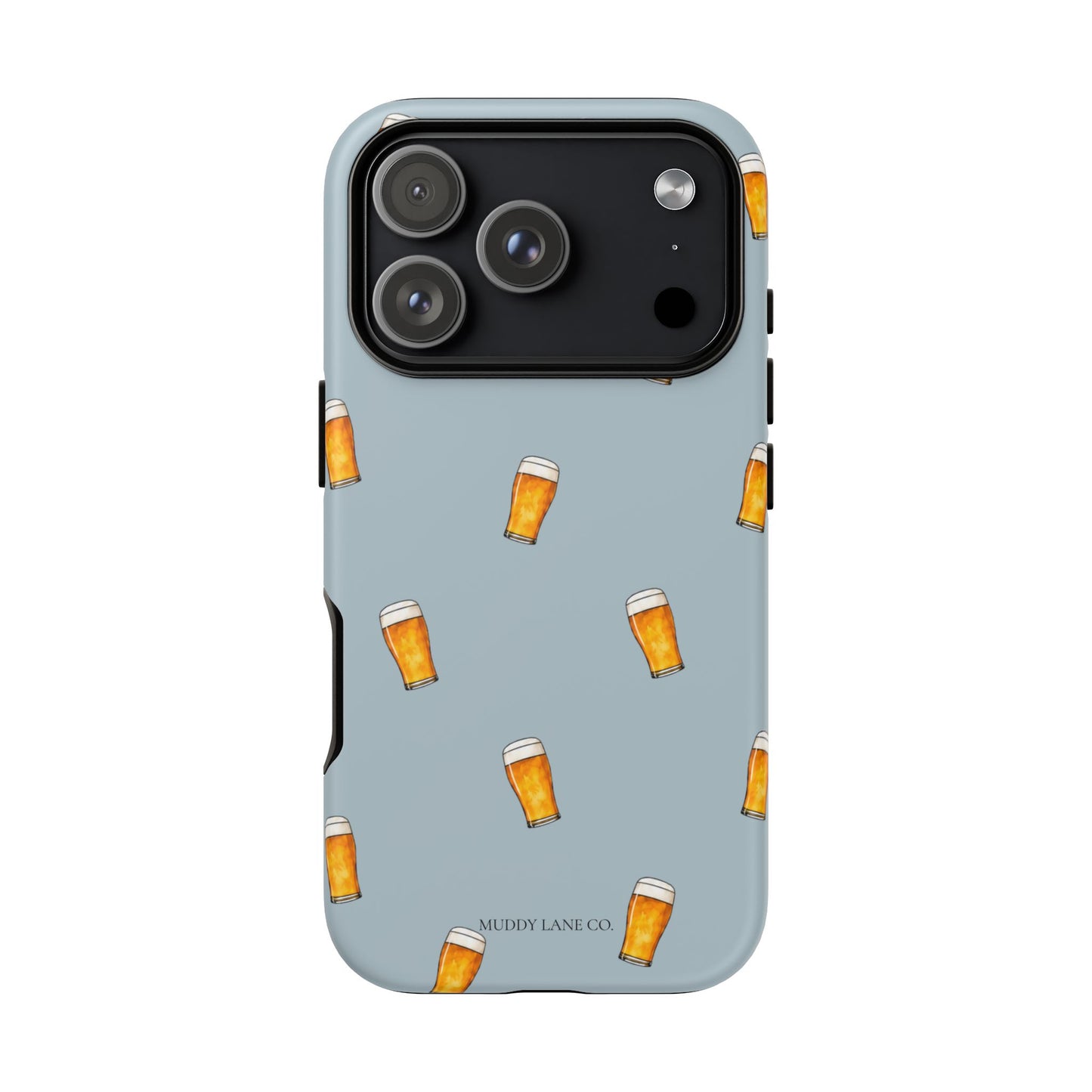 Pint Pattern Tough Phone Case in Dusty Blue Matte