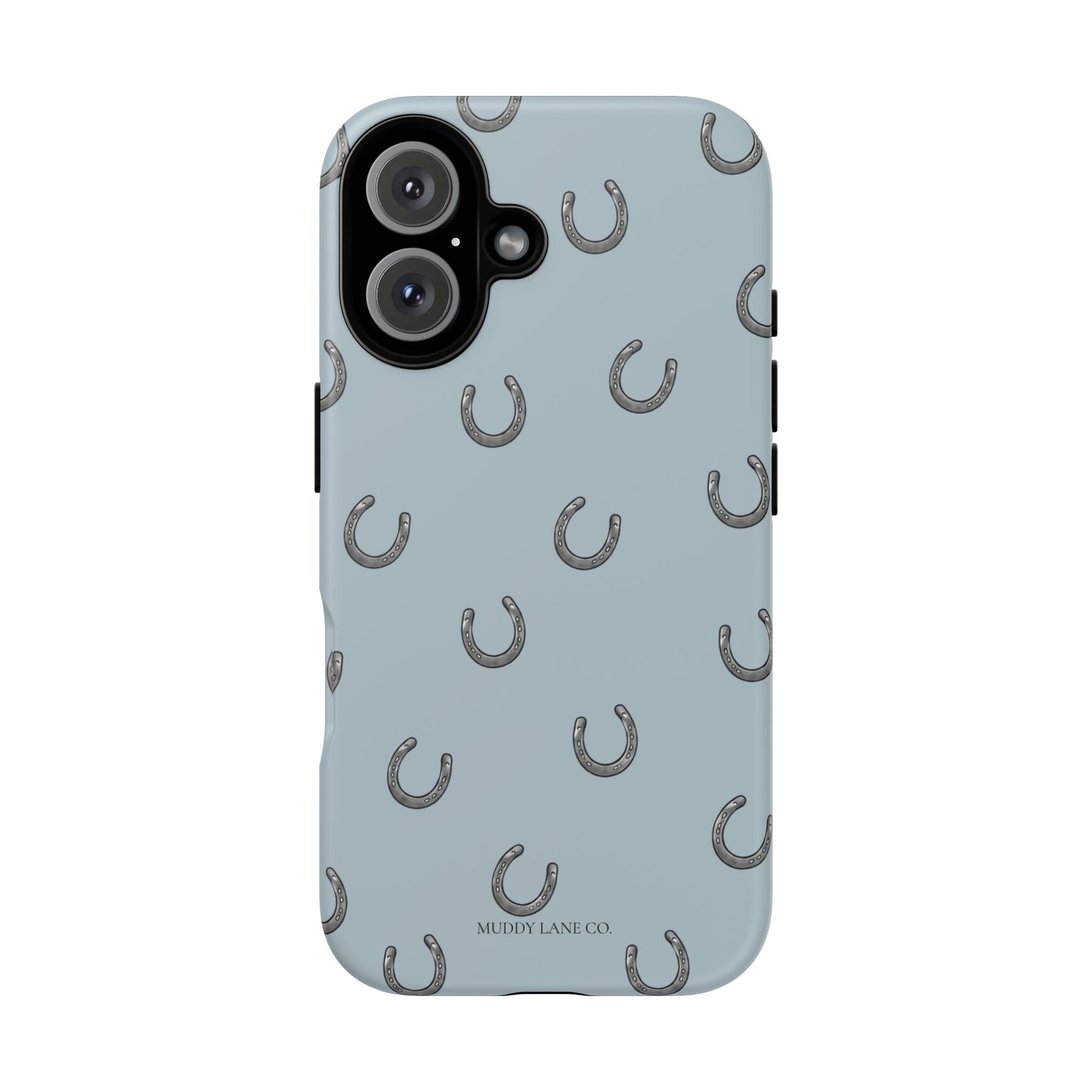 Horseshoe Pattern Tough Phone Case in Dusty Blue Matte