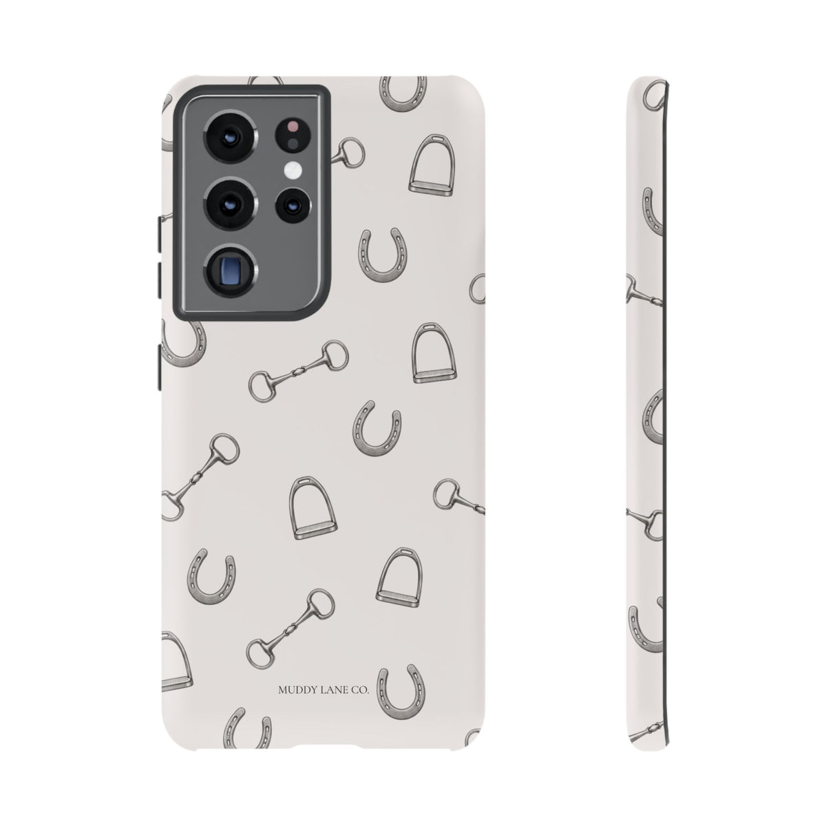 Tack Room Pattern Tough Phone Case in Warm Cream Matte