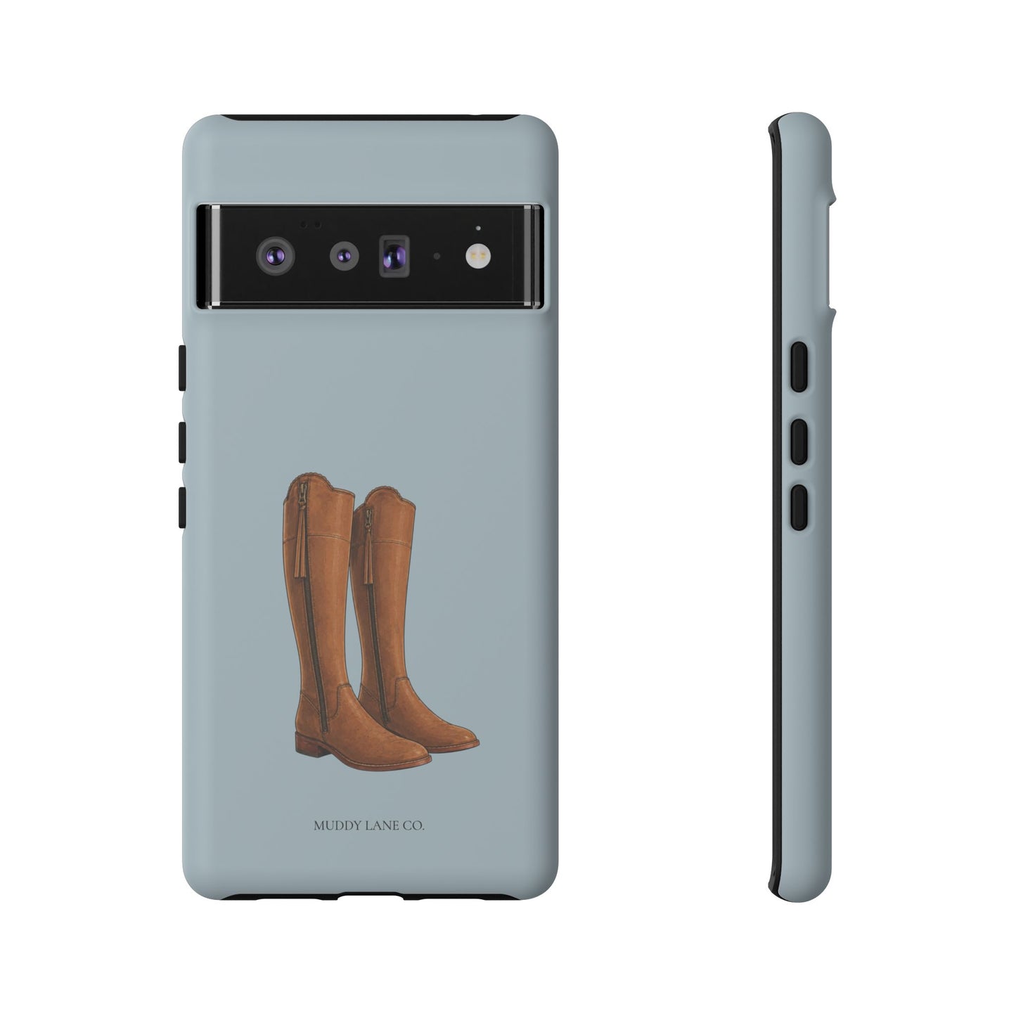 Riding Boots Tough Phone Case in Dusty Blue Matte