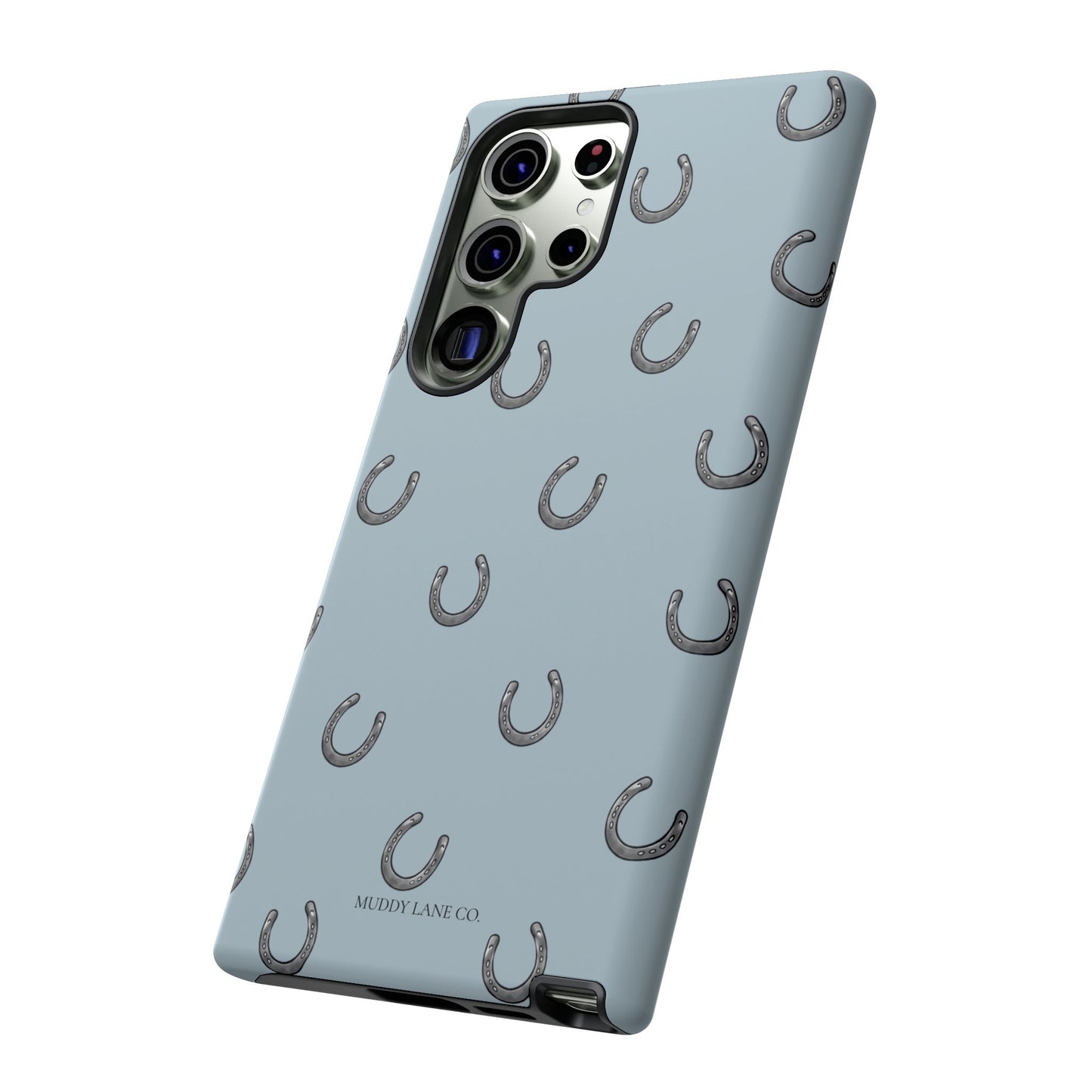 Horseshoe Pattern Tough Phone Case in Dusty Blue Matte