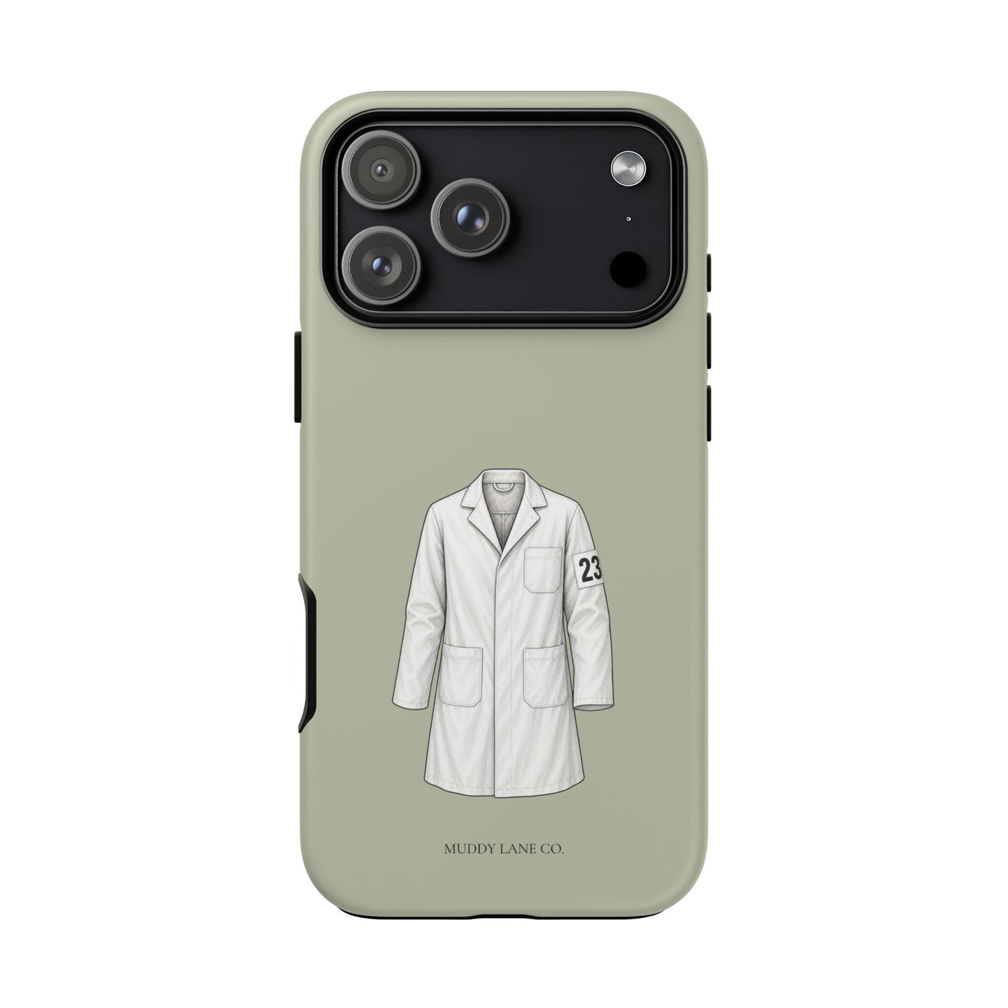 Showing Coat Tough Phone Case in Light Sage Matte