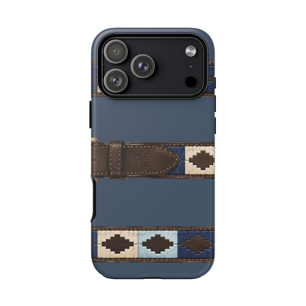 Country Belt Pattern Tough Phone Case in Deep Navy Matte