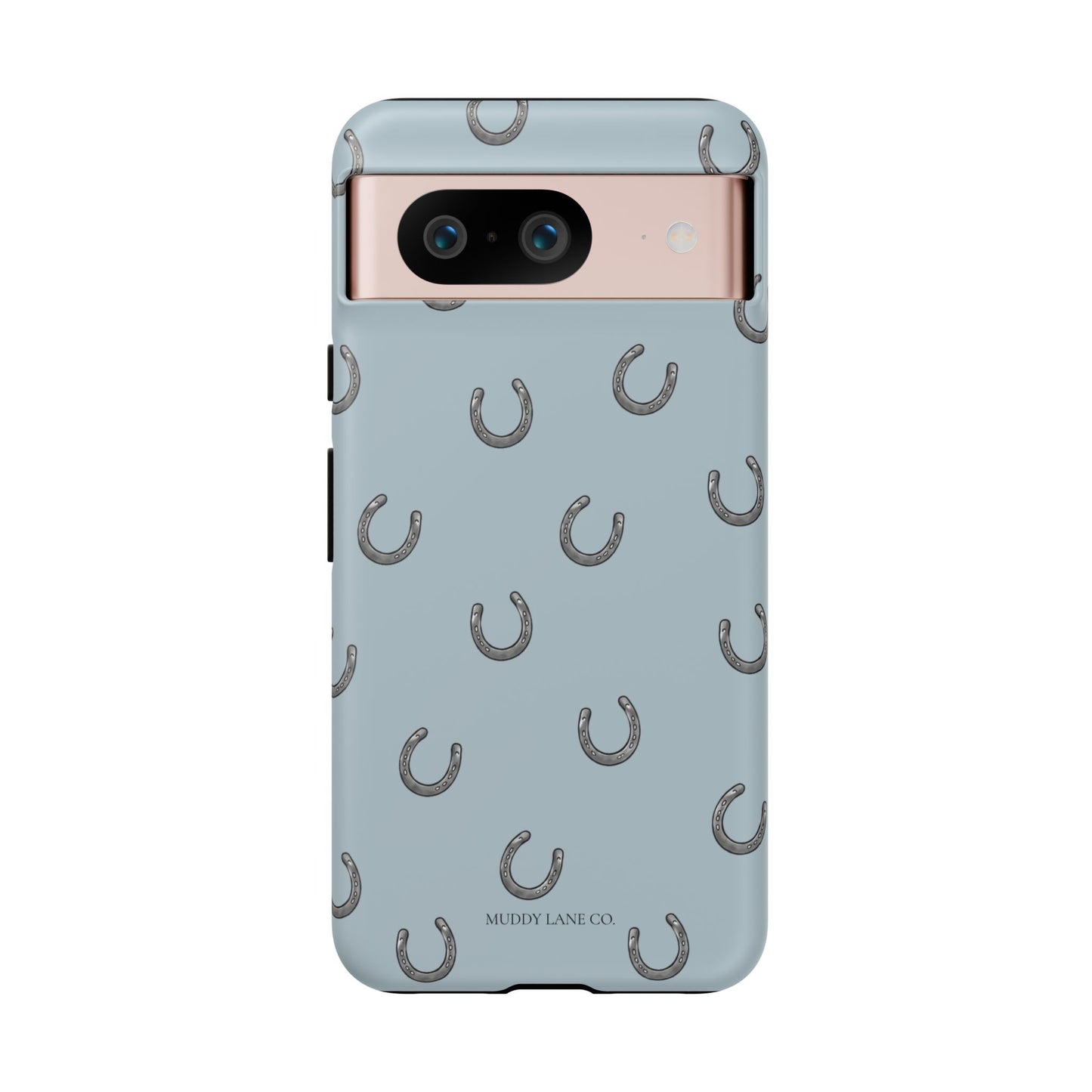 Horseshoe Pattern Tough Phone Case in Dusty Blue Matte