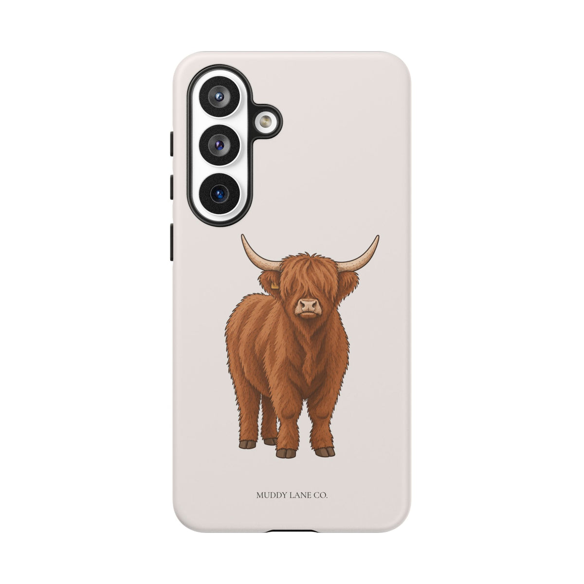Highland Cow Tough Phone Case in Warm Cream Matte