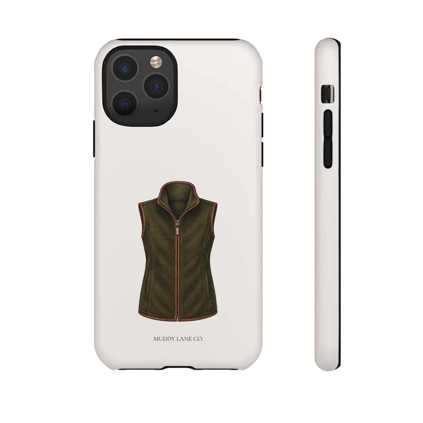 Country Gilet Tough Phone Case in Warm Cream Matte