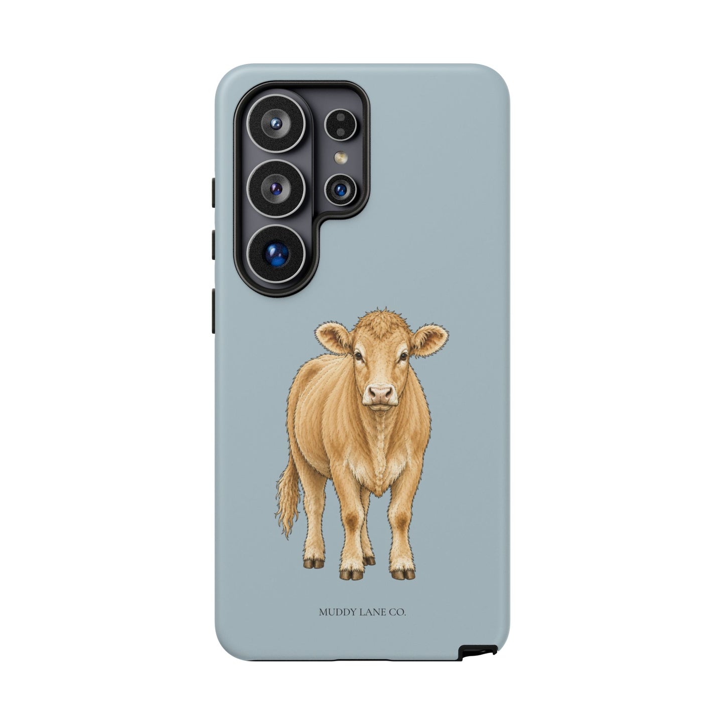 Farm Cow Tough Phone Case in Dusty Blue Matte