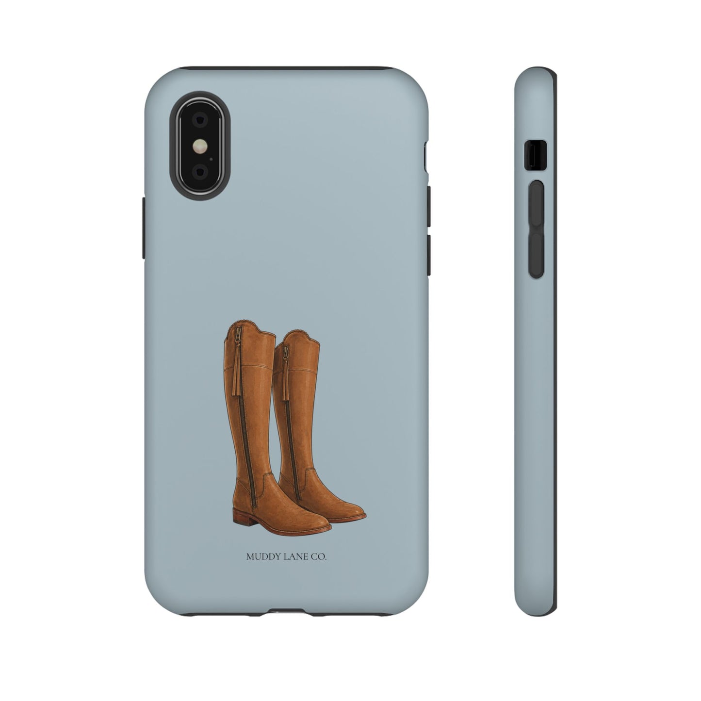 Riding Boots Tough Phone Case in Dusty Blue Matte
