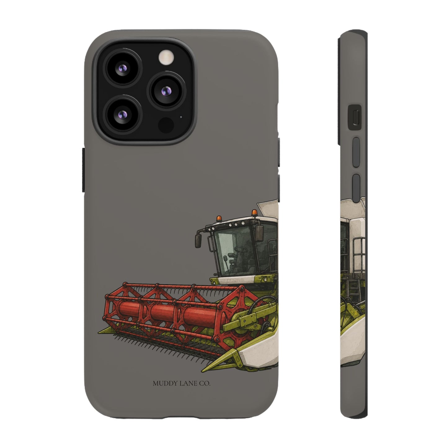 Combine Harvester Close-Up Tough Phone Case in Dark Grey Matte