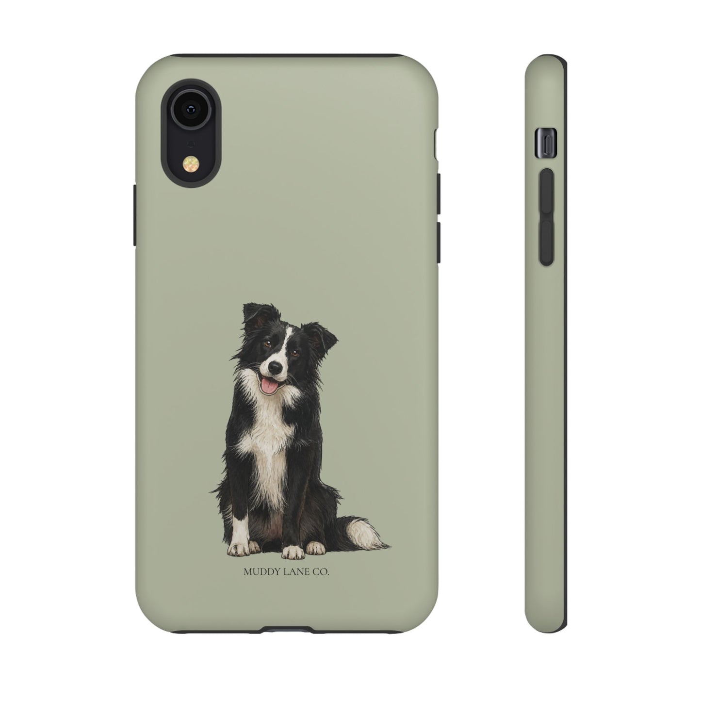 Border Collie Tough Phone Case in Light Sage Matte