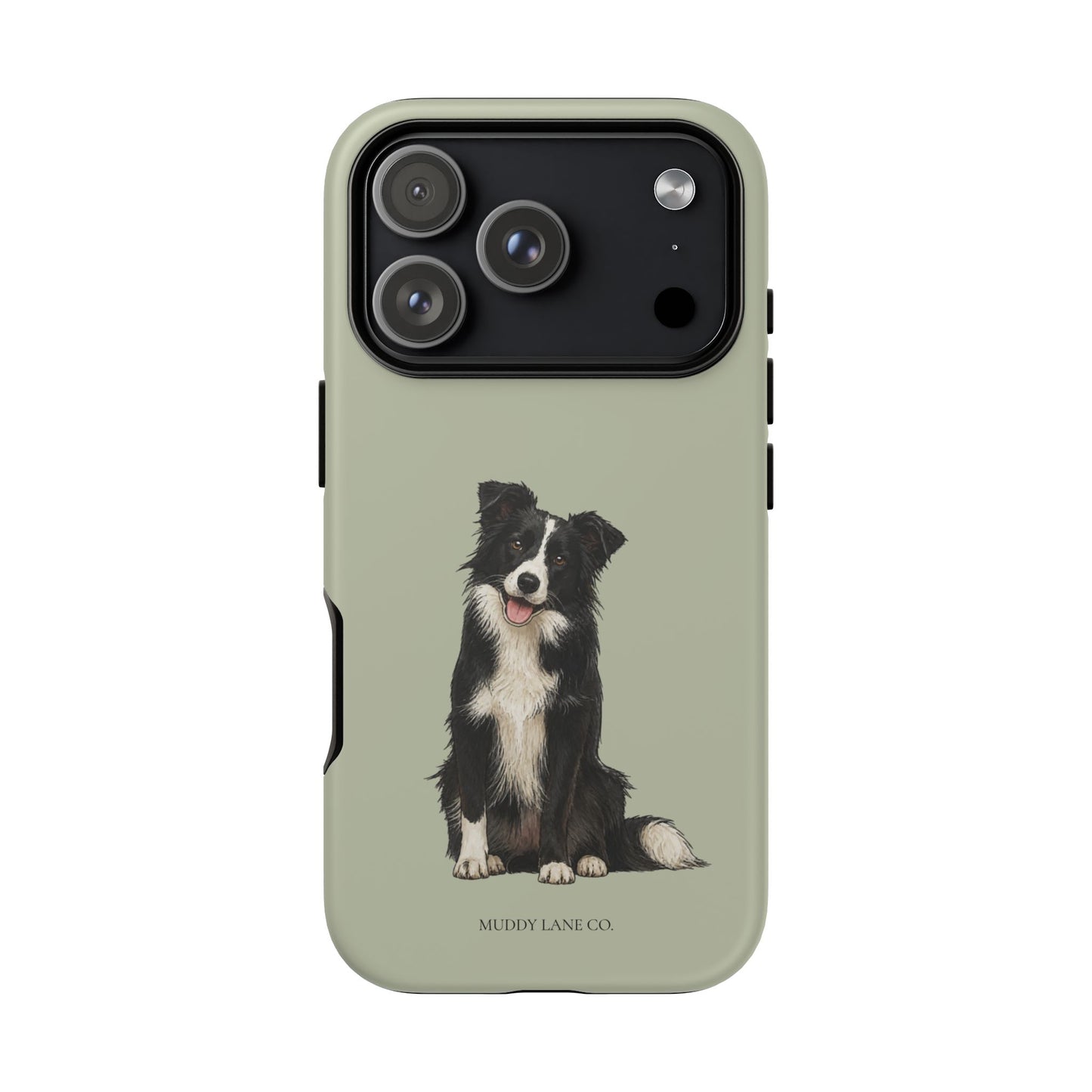 Border Collie Tough Phone Case in Light Sage Matte