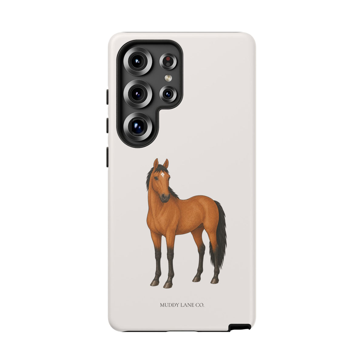 Chestnut Horse Tough Phone Case in Warm Cream Matte