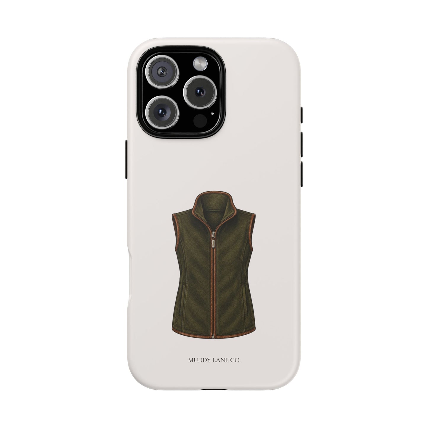 Country Gilet Tough Phone Case in Warm Cream Matte