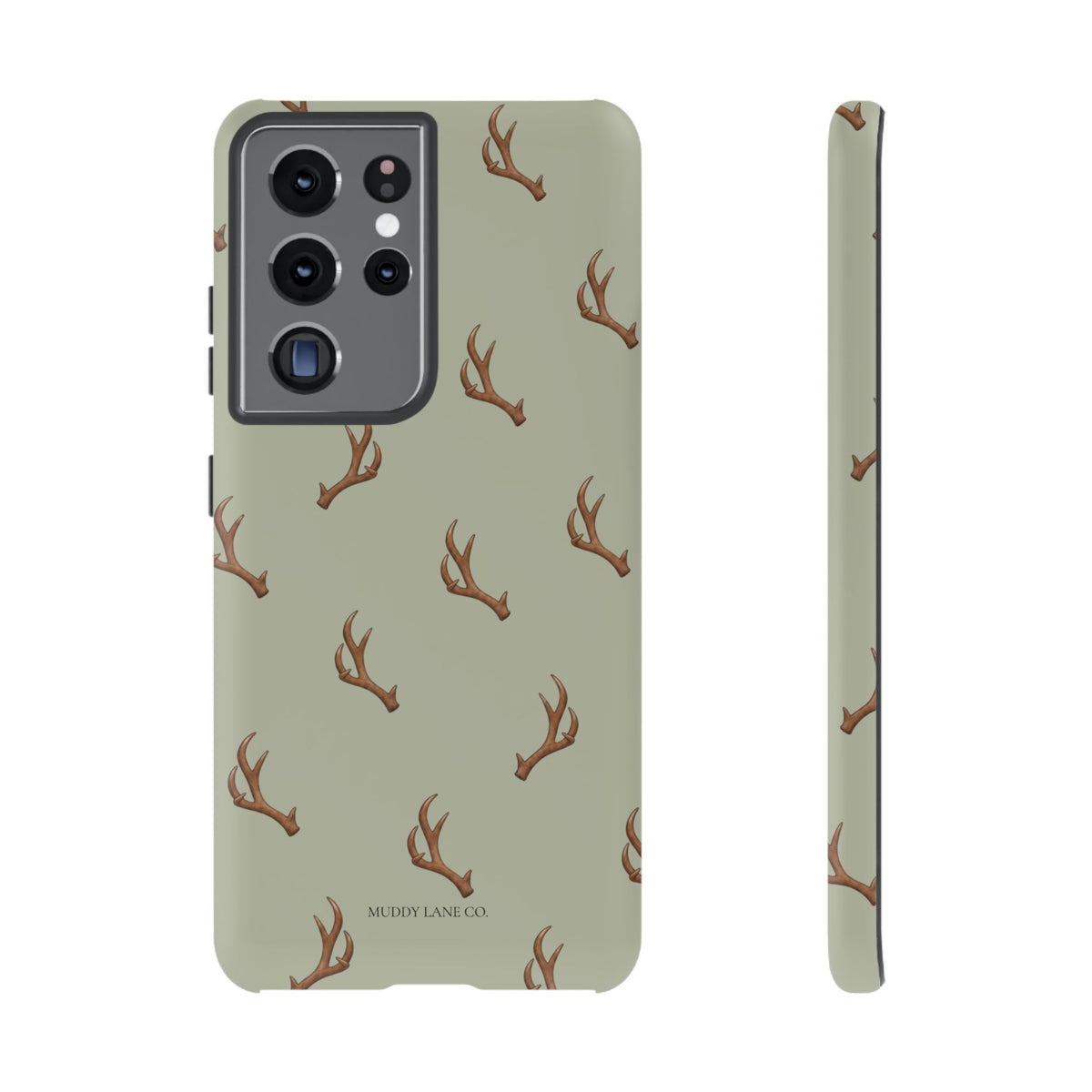 Antler Pattern Tough Phone Case in Light Sage Matte