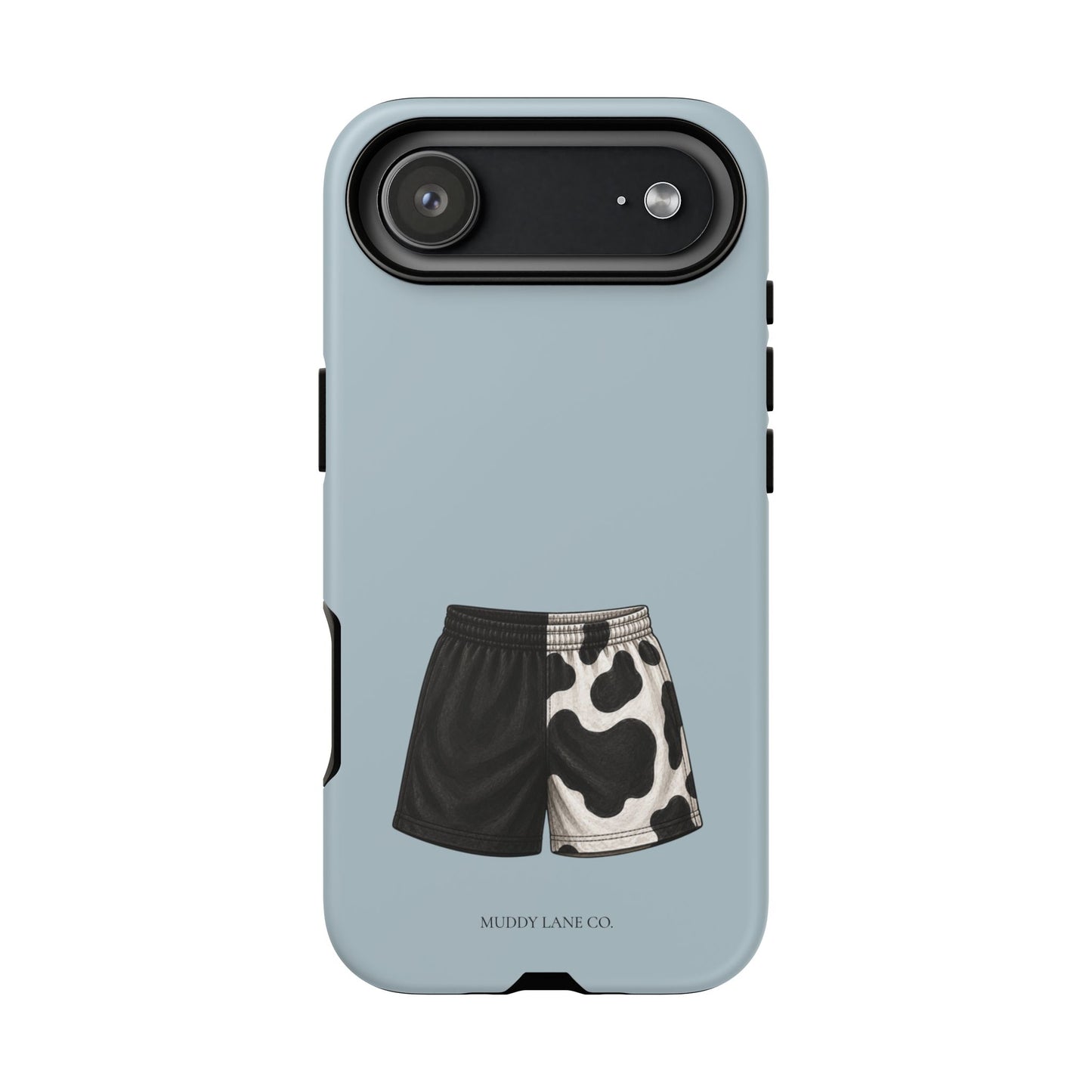 Cow Print Shorts Tough Phone Case in Dusty Blue Matte