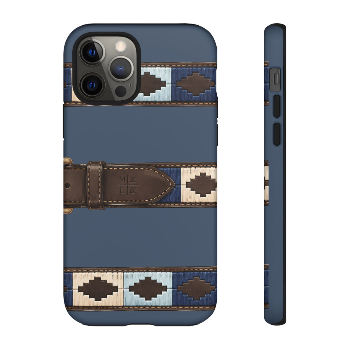 Country Belt Pattern Tough Phone Case in Deep Navy Matte